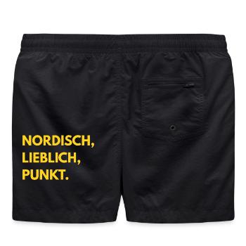 Auf den Punkt GELB - Badeshorts - Schwarz - Hinten