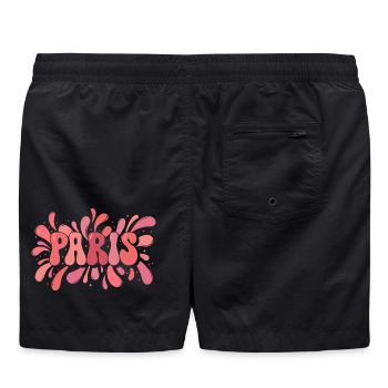 París Rosé Splash Pop-Art - Badeshorts - Schwarz - Hinten