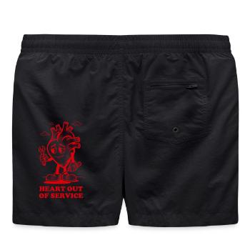 Herz außer Betrieb - Badeshorts - Schwarz - Hinten