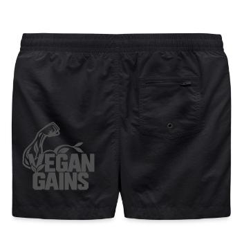 Vegan Gains Fitness - Badeshorts - Schwarz - Hinten