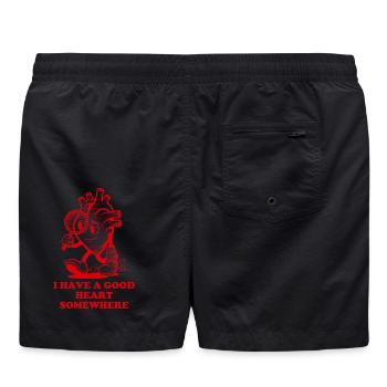 Ich habe ein gutes Herz. Irgendwo - Badeshorts - Schwarz - Hinten