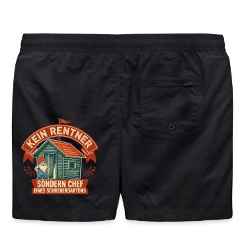 Kein Rentner Schrebergartenchef - Badeshorts - Schwarz - Hinten