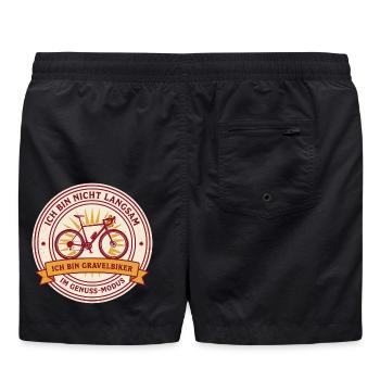 Gravelbiker im Genussmodus - Badeshorts - Schwarz - Hinten