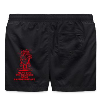 Je weniger Ego, desto mehr Neuronen sind sapiosexuell - Badeshorts - Schwarz - Hinten