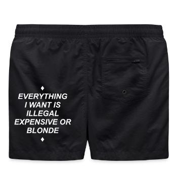 045 Alles, was ich will, ist teuer blond - Badeshorts - Schwarz - Hinten