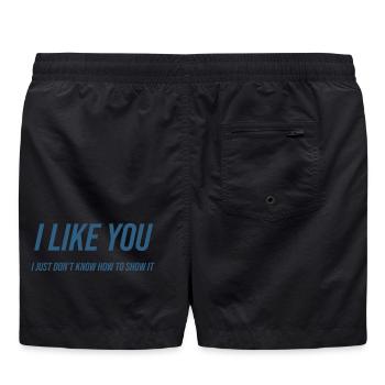 046 Ich mag dich - Badeshorts - Schwarz - Hinten