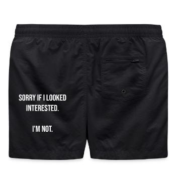 047 ENTSCHULDIGUNG, FALLS ICH INTERESSIERT GESCHAUT HABE - Badeshorts - Schwarz - Hinten
