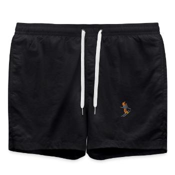 Skier embroidered - Swim Trunks - black - Front - AI Model Male 185 light (185cm)