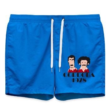 Cordoba 1978 Football Retro Gift Shirt - Swim Trunks - cobalt blue - Front - AI Model Male 185 light (185cm)