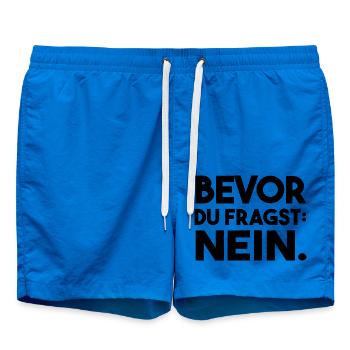 Bevor du fragst. Nein. - Badeshorts - Cobalt blue - Vorne - AI Model Male 185 light (185cm)
