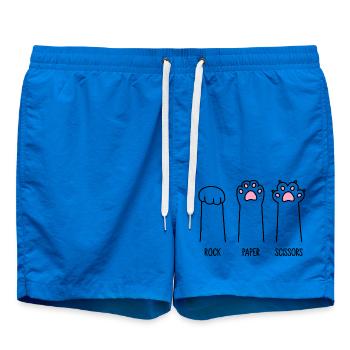 Rock Paper Scissors - Swim Trunks - cobalt blue - Front - AI Model Male 185 light (185cm)