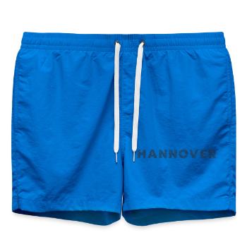 Hanover German City Lower Saxony lettering - Swim Trunks - cobalt blue - Front - AI Model Male 185 light (185cm)