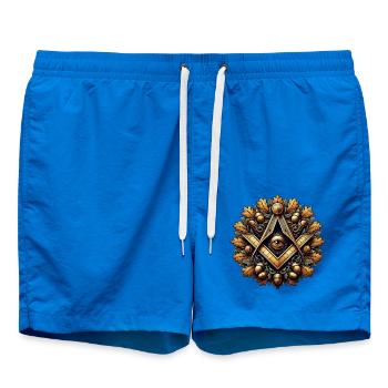 Masonic Logo - Swim Trunks - cobalt blue - Front - AI Model Male 185 light (185cm)