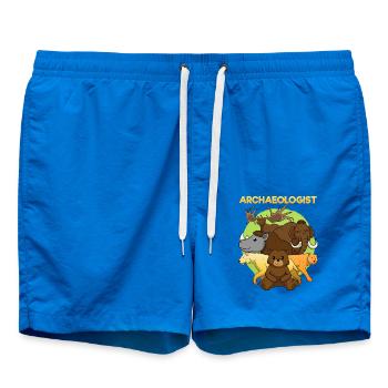 Ice Age Animals Stone Age Mammoths - Badeshorts - Cobalt blue - Vorne - AI Model Male 185 light (185cm)