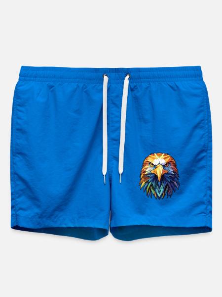 Adler Buntes Aquarell Tier Haustier Illustration - Badeshorts - Cobalt blue