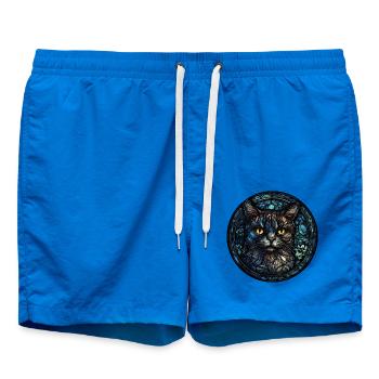 Pixie Bob Katzenrasse Aquarellglas - Badeshorts - Cobalt blue - Vorne - AI Model Male 185 light (185cm)