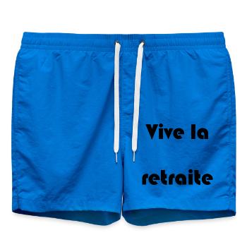 RUHESTAND. RUHESTAND. PENSIONIERT. RUHESTAND - Badeshorts - Cobalt blue - Vorne - AI Model Male 185 light (185cm)