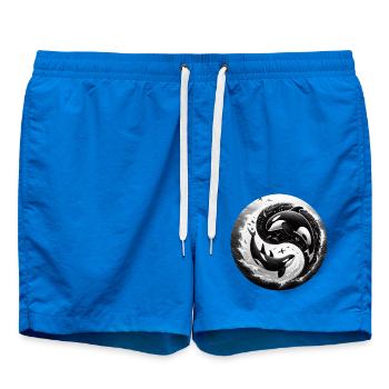 Yin and Yang Orca - Swim Trunks - cobalt blue - Front - AI Model Male 185 light (185cm)