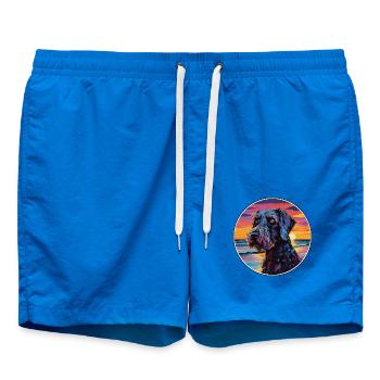 Riesenschnauzer Hunderasse Bunte Karikatur Waterco - Badeshorts - Cobalt blue - Vorne - AI Model Male 185 light (185cm)