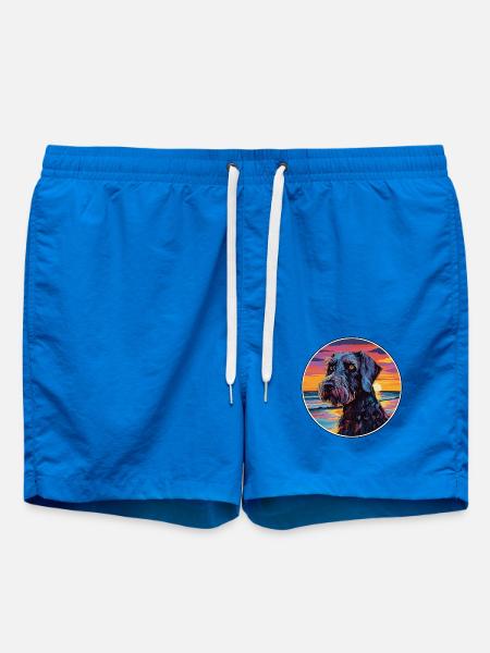 Riesenschnauzer Hunderasse Bunte Karikatur Waterco - Badeshorts - Cobalt blue