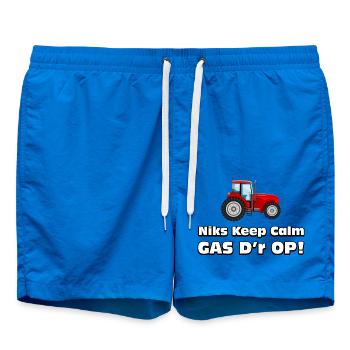 farmer - Nothing calm, gas on it! Farmers tractor - Swim Trunks - cobalt blue - Front - AI Model Male 185 light (185cm)