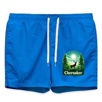 Cherusker – Stolz der Wälder - Badeshorts - Cobalt blue - Vorne - AI Model Male 185 light (185cm)