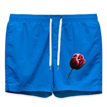 Tulpe weinrot rechts - Badeshorts - Cobalt blue - Vorne - AI Model Male 185 light (185cm)