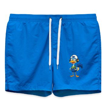 Emu Lustige Zeichentrickfigur Kopfhörermusik - Badeshorts - Cobalt blue - Vorne - AI Model Male 185 light (185cm)