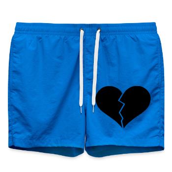 Herz zerbrochen Design gebrochenes Herz - Badeshorts - Cobalt blue - Vorne - AI Model Male 185 light (185cm)