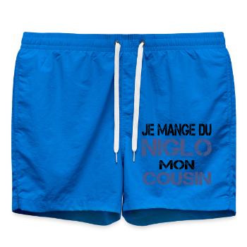 Je mange du Niglo - Short de bain - cobalt blue - Devant - AI Model Male 185 light (185cm)