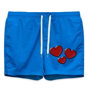 ICH LIEBE DICH. ICH LIEBE DICH. LIEBE. LIEBE. HERZ - Badeshorts - Cobalt blue - Vorne - AI Model Male 185 light (185cm)