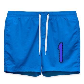 1. 1 AN. 1er ANNIVERSAIRE. ANNIVERSAIRE 1 AN - Short de bain - cobalt blue - Devant - AI Model Male 185 light (185cm)
