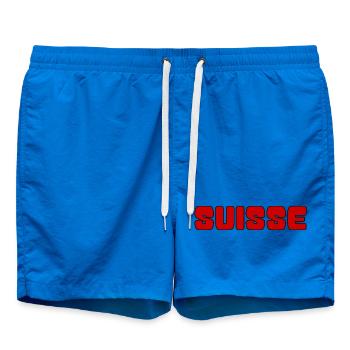 SCHWEIZ. LAND. GENF. SCHWEIZ. HUMOR. LAND - Badeshorts - Cobalt blue - Vorne - AI Model Male 185 light (185cm)