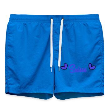 SUISSE. PAYS. GENEVE. HUMOUR. PAYS - Short de bain - cobalt blue - Devant - AI Model Male 185 light (185cm)