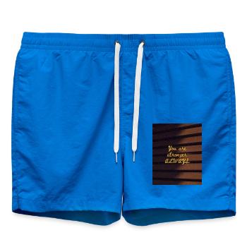 You are stronger ALWAYS - Badeshorts - Cobalt blue - Vorne - AI Model Male 185 light (185cm)