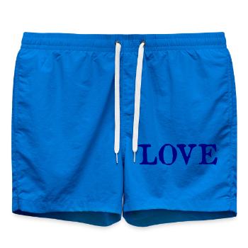 - LOVE. VALENTINSTAG. ICH LIEBE DICH. I LOVE YOU. LIEBE - Badeshorts - Cobalt blue - Vorne - AI Model Male 185 light (185cm)
