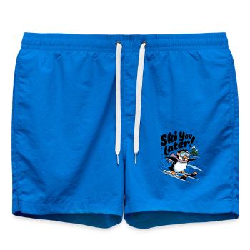 Ski You Later - Swim Trunks - cobalt blue - Front - AI Model Male 185 light (185cm)