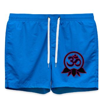 Om Mani Padme Hum Buddha Mantra Mandala Neon Blau - Badeshorts - Cobalt blue - Vorne - AI Model Male 185 light (185cm)