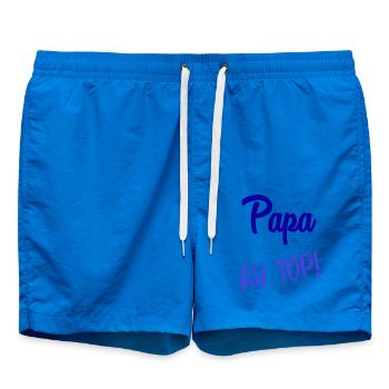 FROHER VATERTAG. PAPA. VATERTAG - Badeshorts - Cobalt blue - Vorne - AI Model Male 185 light (185cm)