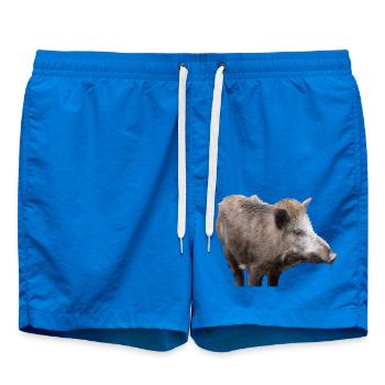 Wildschwein Wildsau Schwein Sau Schweine - Badeshorts - Cobalt blue - Vorne - AI Model Male 185 light (185cm)