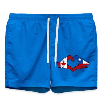 Kanada Chile Flagge Hände Herzform used - Badeshorts - Cobalt blue - Vorne - AI Model Male 185 light (185cm)