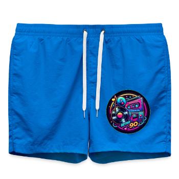 Logo rétro des années 90 - Short de bain - cobalt blue - Devant - AI Model Male 185 light (185cm)