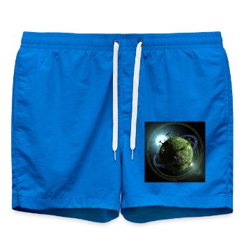 Erde im Weltall Green - Badeshorts - Cobalt blue - Vorne - AI Model Male 185 light (185cm)