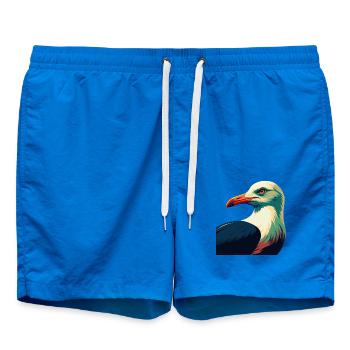 Möwe Zeichentrickfigur Buntes Haustier Tier - Badeshorts - Cobalt blue - Vorne - AI Model Male 185 light (185cm)