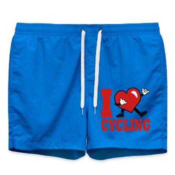 Ich liebe Radfahren, Radfahren, Radfahren, Radfahren - Badeshorts - Cobalt blue - Vorne - AI Model Male 185 light (185cm)