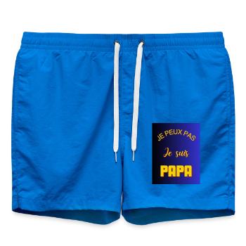 ICH KANN NICHT, ICH BIN EIN VATER - Badeshorts - Cobalt blue - Vorne - AI Model Male 185 light (185cm)