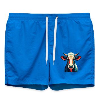 Kuh Cartoon Figur Buntes Haustier Tier - Badeshorts - Cobalt blue - Vorne - AI Model Male 185 light (185cm)