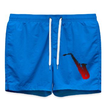 Saxophon - Badeshorts - Cobalt blue - Vorne - AI Model Male 185 light (185cm)