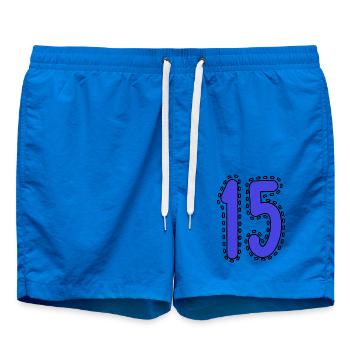 15. 15 ANS. 15e ANNIVERSAIRE. ANNIVERSAIRE 15 ANS. - Short de bain - cobalt blue - Devant - AI Model Male 185 light (185cm)