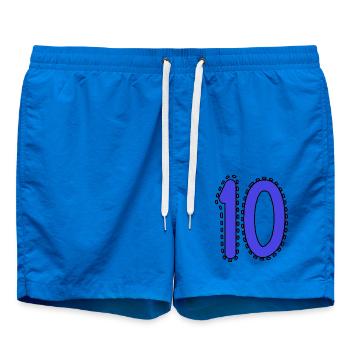 10. 10 YEARS. 10th ANNIVERSARY. 10 YEAR ANNIVERSARY. - Swim Trunks - cobalt blue - Front - AI Model Male 185 light (185cm)